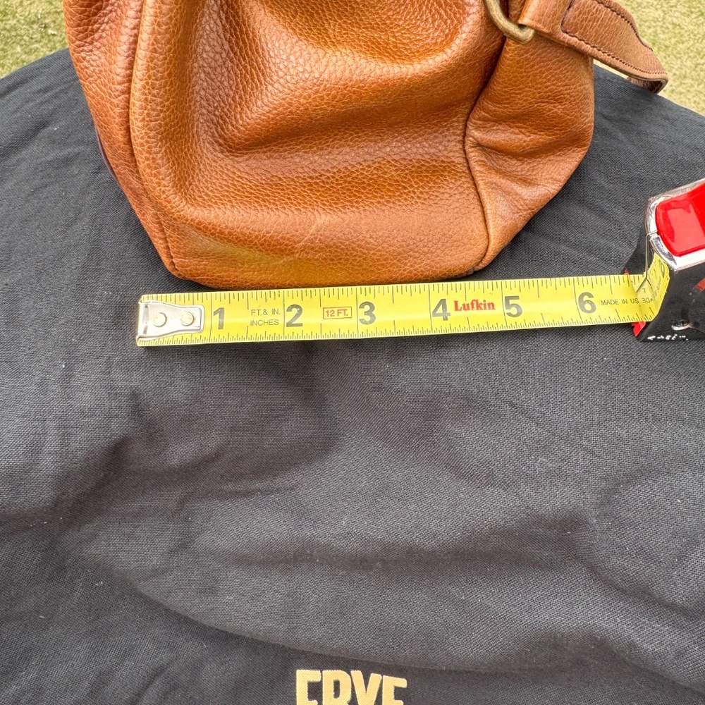 FRYE AND CO. Tan Leather Top-Handle Shoulder Bag with Buckle - Picture 9 of 11